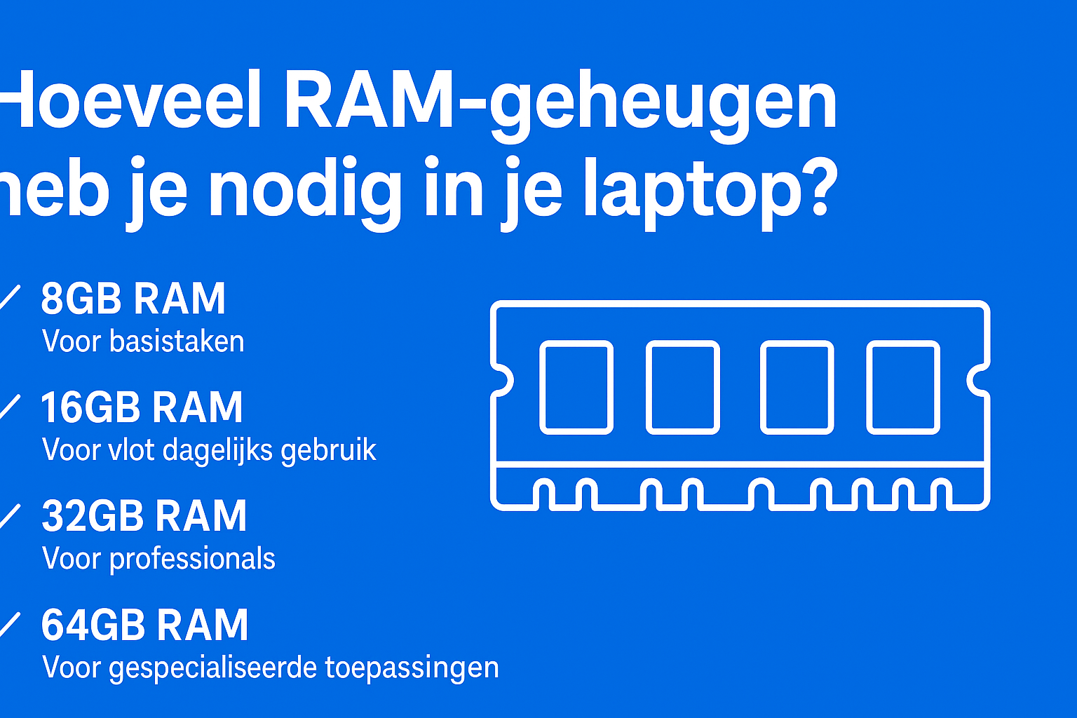 Hoeveel RAM-geheugen heb je nodig in je laptop?